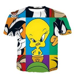 Newest Fashion Mens Womans Cartoon Looney Tunes Summer Style Tees 3D Print Casual T-Shirt Tops Plus Size BB0138333i