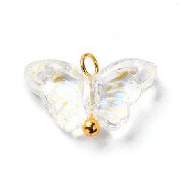 Pendant Necklaces Pandahall 100pcs Butterfly Electroplate Transparent Glass Pendants With Brass Findings For Necklace Bracelet Jewelry