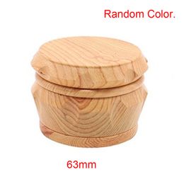 1PCs 40/55/63mm Wood Herbal Herb Tobacco 4 Layers Spice Grinder Smoke Grinders Tobacco Cigarette Grinders Color Mixing