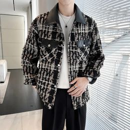 Мужское смешанное зимнее короткое шерстяное пальто, мужская теплая модная куртка в стиле ретро, корейские свободные толстые мужские утепленные куртки M 3XL 231005