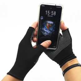 Cycling Gloves Summer thin breathable non-slip half-finger gloves men's fitness cycling bicycle reduce shock elastic sunscreen half-cut 231005