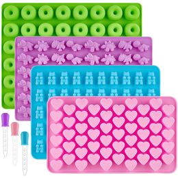 DIY Silicone silicone for molds with Dropper - Creative Bear, Heart, Dinosaur, Star Shell Design for QQ Candy and Chocolate Making