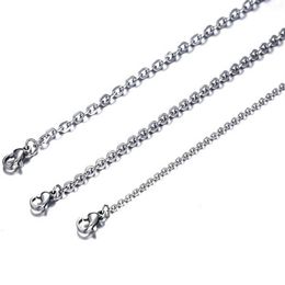 100pcs Lot Fashion Women's Whole in Bulk Silver Stainless Steel Welding Strong Thin Rolo O Link Necklace Chain 2mm 3mm w237o