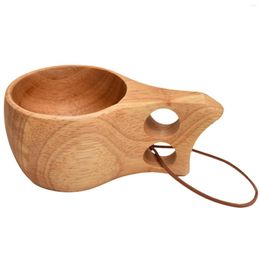 Hip Flasks Nordic Style Handmade Backpack Wooden Cup-Portable Travel Coffee Cup Environmentally Friendly Survival Tea