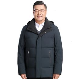 Men's Down Parkas Brand Hooded Jackets for Men 2023 High Quality Plus Size Feather Coats Winter Thick Warm Middle Aged 230928