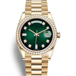 Presidential Day Dating Gold green literal fashion men watch ladies girls party stainless steel automatic monument2194