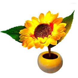 Table Lamps Sunflower Lamp LED Tulip Night Light Desk Rose Battery Powered Artificial For Bedroom