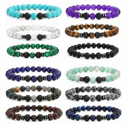 Strand 8mm Natural Gemstones Round Beads Energy Power Crystal Chakra Reiki Healing Elastic Stretch Bracelet 7 Inch Unisex