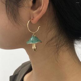Dangle Earrings Creative Design Small Mushroom Oil Dripping Colorful High Sense Fashion Jewelry