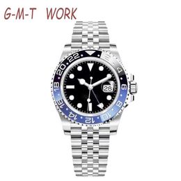 Mens Automatic Mechanical Watch G-M-T work DD8206 Movement 41MM full Stainless Steel Ceramic Sapphire glass Super Luminous Wristwa305Q