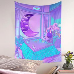 Tapestries Romantic Home Kawaii Architecture Room Decor Tapestry Hippie Macrame Wall Hanging Anime Decoration Tarot 230928