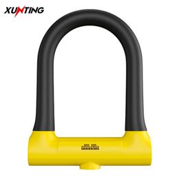 Bike Locks XUNTING Bicycle U-shaped Lock Safety Lock for Bicycle Accessories for Motorcycle Electric Scooter Mountain and Road Bike Lock 231005