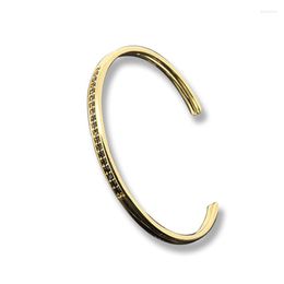 Bangle 2023 Fashion Trendy Men & Women Simple Style Bracelets Micro Pave Black CZ Open Cuff
