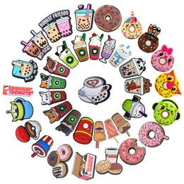 Charms Charms Food Clog Coffee Pvc Cute Or Kids Boys Girls Men Women Trendy Shoe Decoration Boba Birthday Gifts Party Favour Drop Deliv Dhv3F