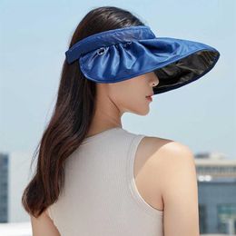 2022 Womans caps Sunscreen hat female summer anti ultraviolet black glue shell hat empty top sun hat High Quality fashoin designer244y