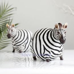 Decorative Objects Figurines Nordic Creative Resin animal Fat zebra Modern crafts accessories Home living room Children's room animal decoration 230928