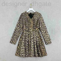 Urban Sexy Dresses designer 2023 Autumn/Winter New Bal Nanyou Gaoding Spicy Leopard Print with Belt V-Neck Dress for Women H1FX