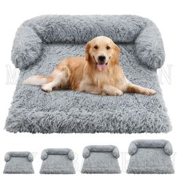 kennels pens Dog pet Bed Pet Sofa Protection Plush Pad Furniture Cover with Soft Neck Machine Washable Grey 230928