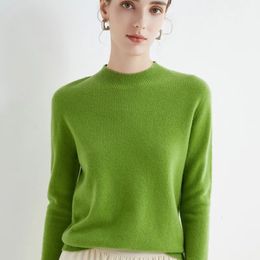 Women's Sweaters Winter Merino Wool Sweater Women Mock neck Pullover Autumn Basic Style Simple Bottoming Top 231005