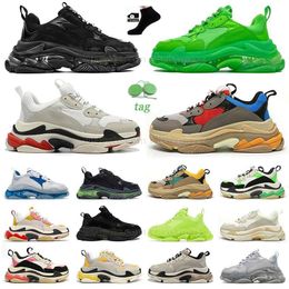 triple s Newest Crystal Bottom 17w Women Mens Casual Shoes Platform white black green yellow blue Trainers Sneakers Designer Flat outdoor sports Sneakers Size 36-45