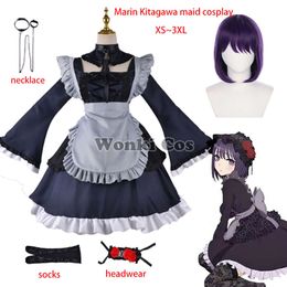 Theme Costume Anime My Dress Up Darling Cosplay Marin Kitagawa Cosplay Costume Marin Maid Dress Lolita Cosplay Short Wig Full Set