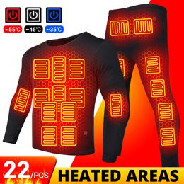 Heating Areas Winter Thermal Heated Jacket Men S Usb Electric Underwear Ski Suit Women Fleece Long Johns