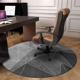 Carpets Simple Geometric Round Carpet Office Chair Floor Mat Computer Table Floor Mat Bedroom Decoration Living Room Rugs Bedroom Carpet 230928