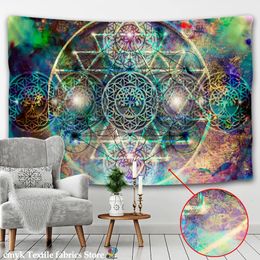 Tapestries India Mandala Tapestry Wall Hanging Boho Decor Cloth Psychedelic Hippie Night Moon Carpet 230928