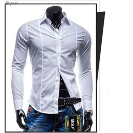 Long Sleeve Casual Cotton Shirt Men Solid Colour Dress Shirt Men Spring Fashion Brand Famous Homme business White260S