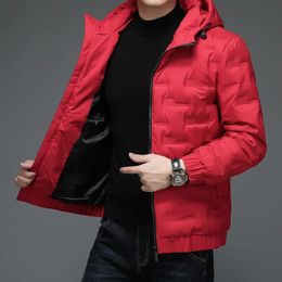 Men's Down Parkas M4xl Mens White Duck Jacket Winter Male Coats Zipper Stand Collar Short Style Solid Colour Casual Outerwear Clothes Hy130 230928