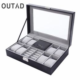 Watch Boxes & Cases Mixed Grids PU Leather Box Jewelery Storage Container Ring Bracelet Organiser Display Casket Caja De Reloj307U