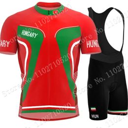 Cycling Jersey Sets Hungary Flag 2023 Team Set Bicycle Summer Clothing Mens Road Bike Shirts Suit Bib Shorts MTB Maillot Ropa 230928