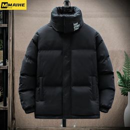 Men's Down Parkas Winter Jacket Fashion short warm cotton-padded jacket Hip hop Harajuku Standing collar down cotton parka for men and women 231005