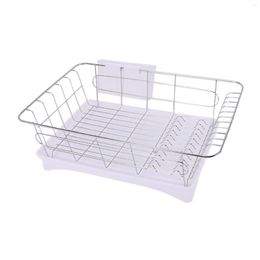 Kitchen Storage Stainless Steel Dish Drainer Drying Rack With 3-Piece Set Removable Rust Proof Utensil Holde For Counter