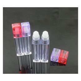 Packing Bottles Wholesale 6.5Ml Square Lip Gloss Oil Roll On Bottle Portable Empty Refillable Makeup Container Tube Vials Drop Deliv Ot7Pr