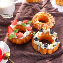 Decorative Flowers 1PC Artificial Donut Dessert Fake Food Decoration Pography Pro Simulation Cake Model Tea Table FCYY-007