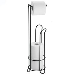 Toilet Paper Holders Stainless Steel Floor Standing Paper Roll Towel Holder Stand Organiser Toilet Paper Rack Bathroom Hardware Vertical Storage Bask 230927