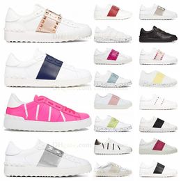 mens womens casual platform canvas shoes black white blue silver pink red Valentine's open sneakers designer rivets loafers Italy ladies low-top classic trainers