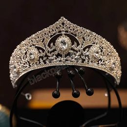 Luxury Rhinestone Geometric Bridal Tiaras Crown Crystal Prom Diadem Bride Headbands Wedding Hair Jewelry