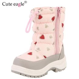 Botas bonito águia inverno menina antiderrapante botas de neve crianças montanhismo esqui quente botas de feltro escola atividades ao ar livre tamanho eur 22-33 231005