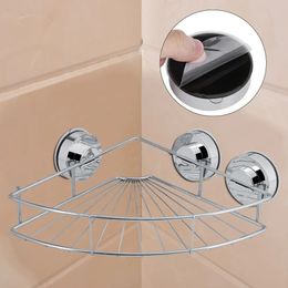 Bathroom Shelves Stainless Steel Corner Shower Shelf w/ Suction Cup Bathroom Shampoo Holder Soap Cosmetic Shelves Kitchen Storage Rack Organizer 230926