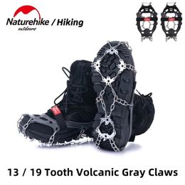 Carabiners 13 19 Teeth Antislip Climbing Crampons Outdoor Winter Ice Claws Snow Gripper Hiking Shoe Boot Grips Chain Spike 231005