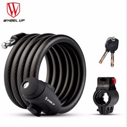 Bike Locks WHEEL UP 1.2m 1.5m 1.8m Anti Theft Bike Lock Steel Wire Safe Bicycle Lock quality MTB Road Bicycle Lock 231005