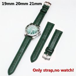 Watch Bands High Quality 19mm 20mm 21mm Genuine Leather Watchband&Pin Buckle Green Lizard Strap For RX Submarin Er Day-date297O