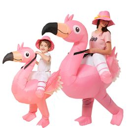 Mascot Costumes Mascot Costumes Adult Kids Pink Flamingo Iatable Costume Halloween Christmas Carnival Children's Day Holiday Party Birthday Gift