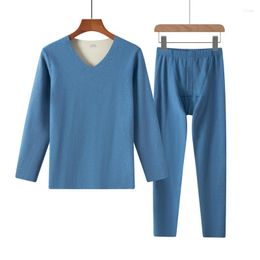Men's Thermal Underwear Develvet AB Warm Suit Double-sided Fleece Base Shirt Plus Thick Long Johns