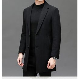 Men's Wool Blends 2023 Autumn and Winter Windbreaker Casual Business Solid Fit Suit Coat Woolen Coats 230928