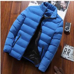 Men's Down Parkas Mens Winter Jackets Fashion Casual Windbreaker Stand Collar Thermal Coat Outwear Oversized Outdoor Camping Jacket Male Clothes T231005