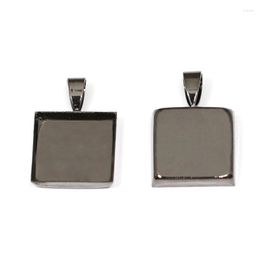 Pendant Necklaces Beadsnice ID5639smt1 Brass Square Tray 16mm Cabochon Base Jewellery Findings Setting Bezel Cup