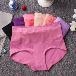 6pcs lot Sexy Women's Transparent Lace Panties Cotton High Waist Underpants Seamless Briefs Plus Size Panty Women Underwear249H